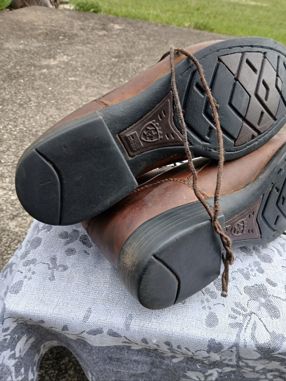 Ariat Women's Size 8 Brown Leather Lace-Up Work Boots - Picture 7 of 12